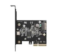 Cpolebev Scheda di Espansione Scheda di Espansione USB-C 3.2 Gen 2x2 PCI-e Gen 3 X4 Chipset ASMedia ASM3242 da 20 Gbps con Alimentazione A 15 Pin