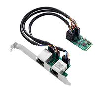 Cpolebev Scheda di Rete Gigabit da M.2 A Doppia Porta 2.5G 2 Porte RJ45 2500 Mbps 1000M Slot per Chiave B/M, Dimensione 2242