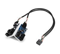 Cpolebev Scheda Madre USB 2.0 9 Pin Header 1 Un 4 Prolunga Hub Splitter Adattatore Convertitore 30 Cm 9 Pin Interno