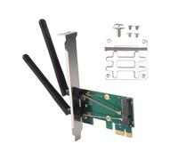 Cpolebev Scheda Wireless WiFi Mini PCI-E Express un PCI-E Adattatore con 2 Antenne Esterne per PC