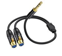 Cpolebev Sdoppiatore A Y con Doppia Presa XLR Femmina A 1/4 di Pollice TRS Stereo Adattatore 2-XLR Femmina A un Quarto di Pollice-B