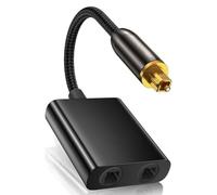 Cpolebev Sdoppiatore In Fibra Ottica Convertitore Toslink 2 In 1 per HDTV DVD TV Digitale Amplificatore Soundbar, Porta Placcata