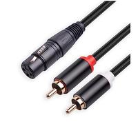 Cpolebev Sdoppiatore Y da 3 Pin XLR Femmina a Doppio, Audio Amplificatore Mixer, di Interconnessione Audio Stereo, 3 Metri