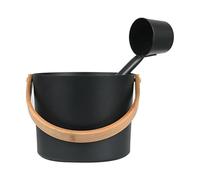 Cpolebev Secchio in Alluminio per Sauna Finlandese, Set di Cucchiai A Manico Lungo, Secchio per Sauna, Bagno, Accessori per Bagno Turco per Sauna