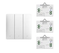 Cpolebev Self-Pow Wall Light Interruttore Wireless Autoalimentato Batteria Nessun IP54 Interruttore Cinetico per Interni Impermeabile