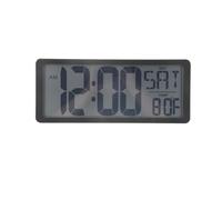 Cpolebev Serie Quadrata di Orologi da Parete, Grande Sveglia Digitale da 13,8 Pollici, Display LCD, Scrivania per Ufficio Multifunzione di Lusso Nera