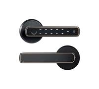 Cpolebev Serratura Intelligente per Porta con Impronta Digitale 4 In 1, Serratura con Maniglia Tuya APP, Serratura per Porta con Ingresso Remoto per Casa, Ufficio, Appartamento, Camera da Letto, Durev