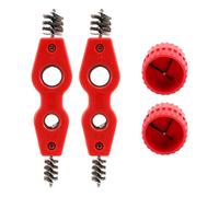 Cpolebev Set 4 Pezzi di Scovolino nel Rame e Set di Alesatori Alesatore Interno-Esterno Tubo e Utensile per Smussatura Alesatore per Sbavatura Tubi (Rosso)