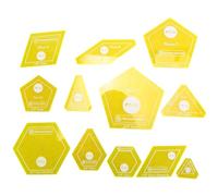 Cpolebev Set di 12 Modelli di Trapunta per Patchwork In Carta Inglese per Patchwork, Set di Strumenti per Patchwork con Triangolo di Diamanti
