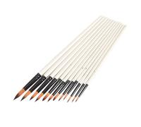 Cpolebev Set di 12 Pennelli per Pittura Acrilica, Pennelli Professionali per Artisti con Punta per Pittura un Olio Acrilica Ad