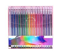 Cpolebev Set di 18 Penne Gel A Sfera Colorate Flash Gel Pen, Pennarello In Gel di Colore Plastica per Scrivere, Scrapbooking, Colorare e Creare Biglietti di Auguri.