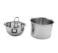Cpolebev Set di 2 Pentole Un Doppia Caldaia nel Acciaio Inossidabile Melting Pot per La Fusione di Candele di di Sapone al Cioccolato per La Produzione di Candele da 600 Ml e 1600 Ml