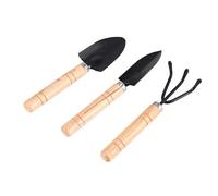 Cpolebev Set di 3 Mini Attrezzi da Giardino Attrezzi per Piantare un Mano Piccola Pala Rastrello Vanga Attrezzi per Piantare Manico nel Legno