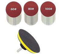 Cpolebev Set di 30 Pezzi di Punte da Trapano per Levigatura, Carta Vetrata, Set di Cuscinetti Posteriori da 60/80/100 e 5 Pollici, Disco per Grilli Elettrici, con Pad