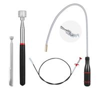 Cpolebev Set di 4 Strumenti di Raccolta Magnetica Telescopica, Strumento di Raccolta Magnetica Telescopica Estensibile da 1-15 Libbre e Molla Pieghevole da 23 Pollici