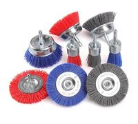 Cpolebev Set di 9 Spazzole Abrasive con di Nylon Spazzole Abrasive In Nylon con Gambo Esagonale da 1/4 di Pollice per La Rimozione e La Pulizia Della Ruggine