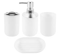 Cpolebev Set di Accessori da Bagno in Plastica da 4 Pezzi, Set di Accessori per Spazzole da Bagno con Portaspazzolino, Porta Spazzolino ()