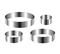 Cpolebev Set di Anelli per Torta Rotondi 4/6/8/10 Pollici Tagliabiscotti Cerchio Tagliabiscotti Stampo per Torta da Pasticceria nel Acciaio Inossidabile per La Cottura