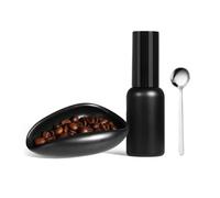 Cpolebev Set di Bicchieri Dosatori e Flaconi per Caffè In, Contenitore In Ceramica per Caffè In, per Espresso con Spruzzatore da 30 Ml, Nero