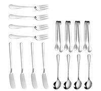 Cpolebev Set di Coltelli per Spalmare Il Burro per Formaggio 16 Pezzi Accessori per Salumi Coltelli per Burro nel Acciaio Inossidabile Pinze per Servire ()