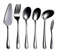 Cpolebev Set di da Portata da 6 Pezzi, Set di da Portata, Set di da Portata, Incluso Server per, Cucchiaio da Portata con Intaglio Nero
