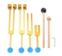 Cpolebev Set di Diapason da 4 Pezzi (128 Hz, 136,1 Hz, 528 Hz, 4096 Hz), per la Guarigione Dei Chakra, la Terapia del Suono, per Alleviare Lo Stress Durevole Facile da Installare Facile da Usare,