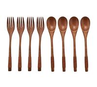 Cpolebev Set di Forchette da Cucchiaio Giapponesi da 9 Pollici in Legno da 8 Pezzi Set di da Tavola in Legno Naturale da Cucina in Legno Naturale