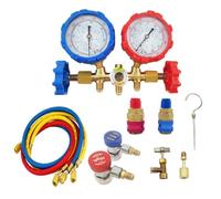 Cpolebev Set di Manometri per Collettore di Refrigerante, Strumento di Climatizzazione per Pezzi di Ricambio per Strumenti di Refrigerazione per Aria Condizionata R410A R32 R134A