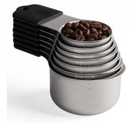 Cpolebev Set di Misurini Magnetici Misurini In Acciaio Inossidabile per Ingredienti Secchi e Liquidi (Nero)