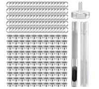 Cpolebev Set di Occhielli in Metallo da 100 Pezzi Kit Anelli Passacavi da 6mm con Punzone di Montaggio per Accessori DIY Riparazione di Abbigliamento Artigianale in Pelle