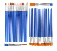 Cpolebev Set di Pennelli per Pittura Acrilica 50 Pezzi Pennelli Piccoli con Dettagli Piatti Morbida Modello per per Forniture Artigianali per La Pittura del Viso