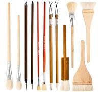 Cpolebev Set di Pennelli per Smalto In Ceramica da 12 Pezzi, Adatto per Disegnare Artisti, Dipingere, Studenti, Bambini e Adulti.