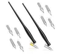 Cpolebev Set di Pennini per Calligrafia Obliqua da 10 Pezzi Set di Pennini per Fumetti, Penna per Scrittura, Portapenne da Disegno 2 In 1 con 8 Pennini
