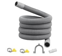 Cpolebev Set di Prolunga per Tubo di Scarico Tubo Universale per Lavatrice 2M, Include Connettore per Tubo della Staffa e Fascette per Tubi Flessibili di Scarico