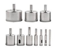 Cpolebev Set di Punte Diamantate da 10 Pezzi Set di Seghe A Tazza Diamantate per Piastrelle In Ceramica Porcellana Marmo Granito Pietra Bottiglie