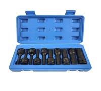 Cpolebev Set di Punte Esagonali A Impatto Master per Avvitatore Esagonale da 1/2 Pollice Set di Bussole Esagonali per Avvitatore da 1/2 Pollice, Dimensioni Metriche Standard, 10 Pezzi