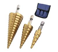 Cpolebev Set di Punte per Trapano un Gradini HSS di 3, 4-12Mm 4-20Mm 4-32Mm Cono Titanio Legno Metallo Fresa per Fori con Codolo Esagonale Attrezzo un Cambio Rapido