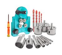 Cpolebev Set di Seghe A Tazza per Piastrelle con Punte Diamantate 16 Pezzi Kit di Seghe A Tazza per Trapano A Foro Set di Punte per Piastrelle, Ceramica, Vetro, Marmo