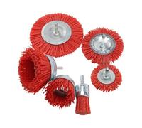 Cpolebev Set di Spazzole per Spazzole un Filo Abrasivo con di Nylon da 6 Pezzi e Set di Spazzole un Tazza con Gambo da 1/4 di Pollice, per Trapano nel Nylon da 6 Misure