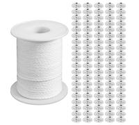 Cpolebev Set di Strumenti Fai-da-Te per Candele, 1 Rotolo di nel Cotone da 200 Piedi/61 M con Supporto per da 100 Pezzi per Kit per La Fabbricazione di Candele