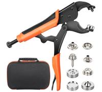 Cpolebev Set di Strumenti per Chiusure A Scatto Resistenti, Posizionatore di Strumenti per Bottoni per Copertura In Tela, Strumento A Scatto da 15 mm con 80 Set di Bottoni A Pressione Durevoli