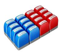 Cpolebev Set di Timbri In Gomma Autoinchiostranti da 16 Pezzi per Timbrare al Timbri Approvato Pagato Copia Fax Scansione Messaggio Contabile Timbri Durevoli Rossi e Blu.