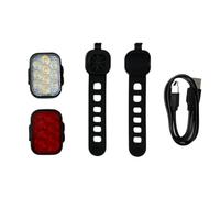 Cpolebev Set Luci per Bici Anteriore e Posteriore con Ricarica USB, da Montagna, Luce Anteriore per Bici da Strada, Luce Posteriore