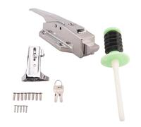 Cpolebev Set Maniglia Chiusura Porta Set Maniglia Chiusura Porta Congelatore di Sicurezza con Riscontro Sfalsato Regolabile e Sblocco Interno e Chiavi