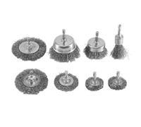 Cpolebev Set Spazzole un Tazza con 8 Pezzi Set Spazzole Tazza con Codolo Esagonale 1/4 Pollice Ruota Filo Acciaio Carbonio un Crimpare Grossolano per Rimozione Ruggine