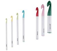 Cpolebev Set Uncinetto, 7/8/9/10/12/15 / 20Mm Manico nel Plastica Uncinetto da Maglia Strumento Testa Spessa Accessori per DIY