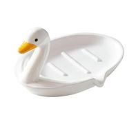 Cpolebev Simpatico Animale Papera Portasapone in Ceramica Portasapone Autodrenante con Scarico per Doccia Bagno Cucina