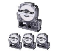 Cpolebev Sostituzione del Nastro per Etichette Compatibile da 4 Confezioni per Cartucce Nastro per Etichette -4WBN (SS12KW) Nastro Nero su