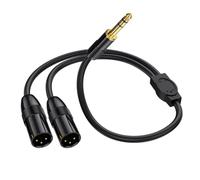 Cpolebev Spina TRS da 6,35 mm A 2 Doppi Microfoni XLR Adattatore Convertitore Audio Sbilanciato Stereo Sdoppiato Cord-B