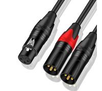 Cpolebev Splitter A Y da XLR A XLR Adattatore Audio per Microfono Bilanciato XLR Femmina A Doppio XLR 2 Adattatore Audio da XLR A XLR,B